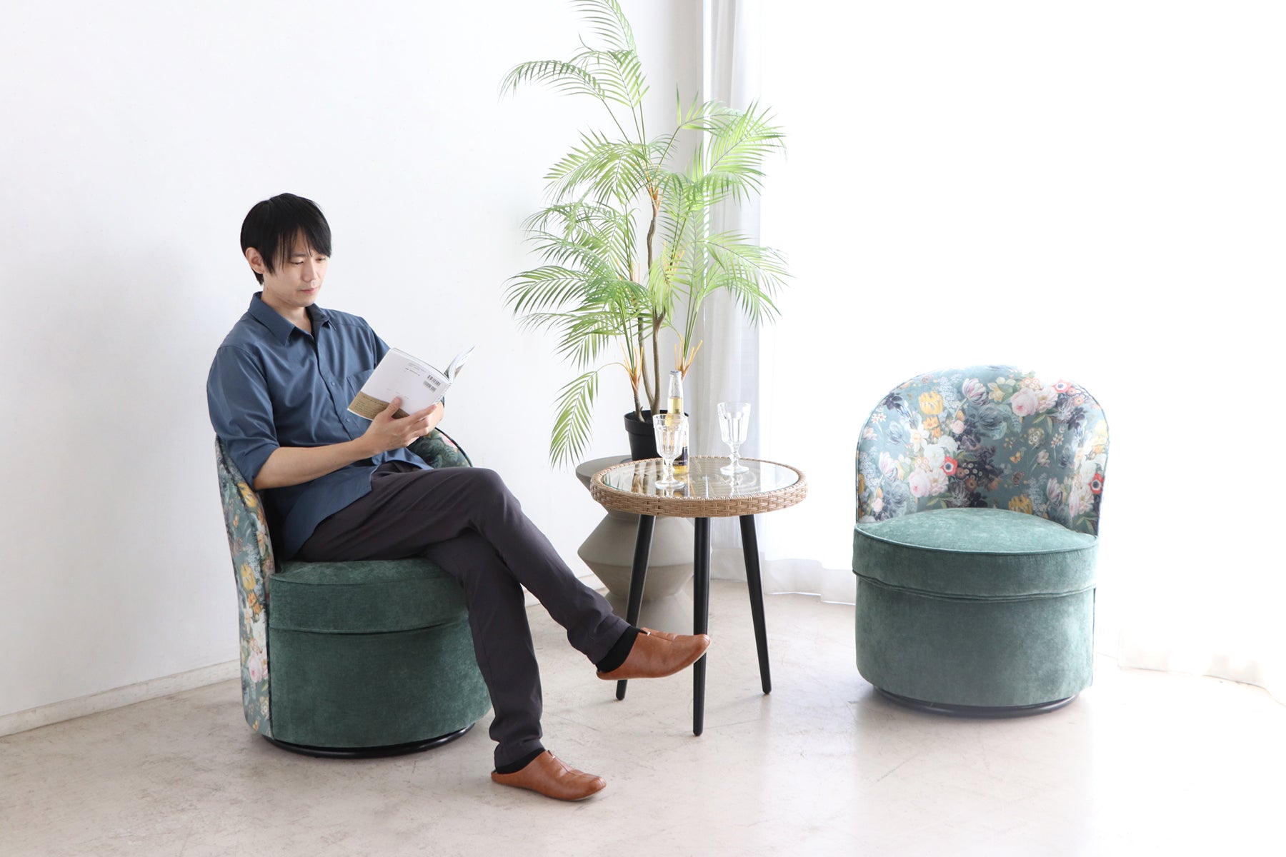 ナチュリア 1人掛け 回転ソファ