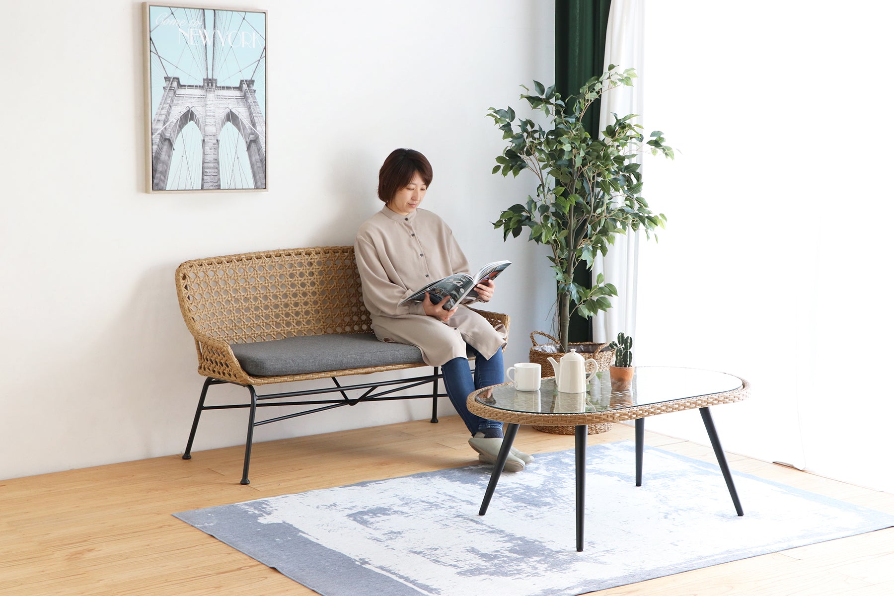 リゾネア ベンチソファ 2P