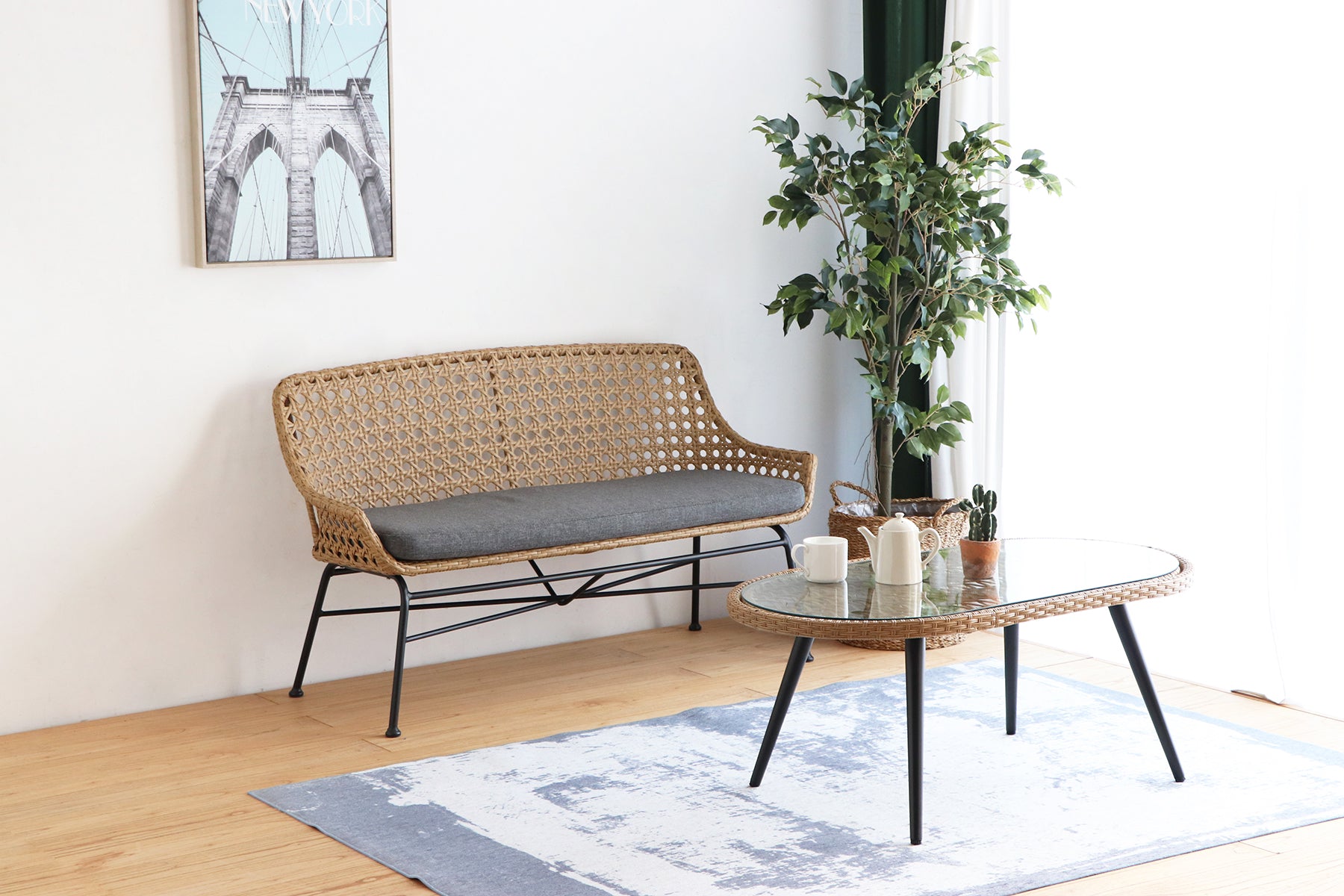 リゾネア ベンチソファ 2P