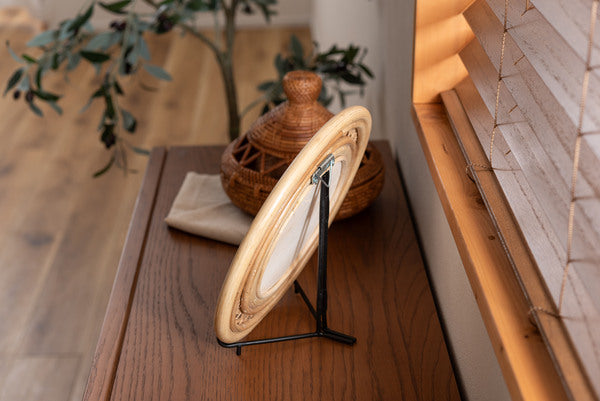 ラタンミラー スタンド付き