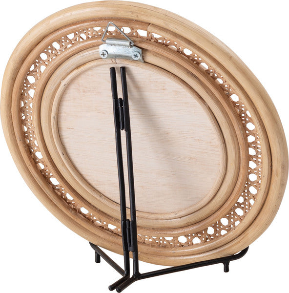 ラタンミラー スタンド付き