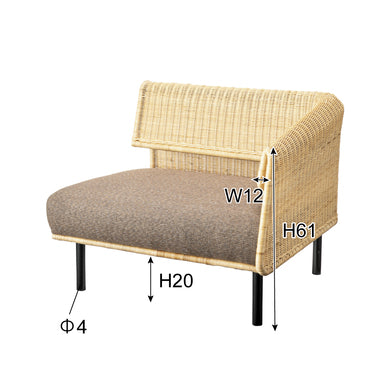 サンドラー 1人掛けソファ L